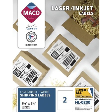 MACO Labels, Lsr/Ink, 5.5X85,200Ct Pk MACML0200